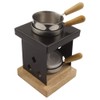 Metal Incense Burner on Wooden Base with Incense Pot -