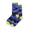 Hotsox Kid's Camouflage Crew Socks 1 Pair, Denim Heather, Kid's