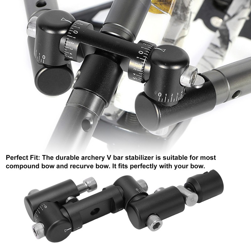 Double Side V Bar Compound Bow Stabilizer Adjustable Quick Disconnect