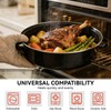 Black Enameled Steel Round Roaster Pot with Iron Lid and