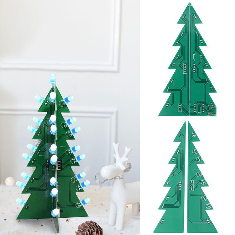DIY Christmas Tree LED Electronic Printed Circuit Board Ornament for