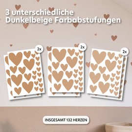 lilimaus Wall Stickers for Children's Room [132 Pieces] - Wall Sticker Hearts - Wall Sticker for Children's Room Girls & Boys - Wall Decoration Children & Baby - Baby Room Decoration - Sticker Wall -