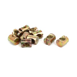 Sourcingmap 10pcs M8x15mm Bolt Cross Dowel Slotted Furniture Nut for Beds Chairs