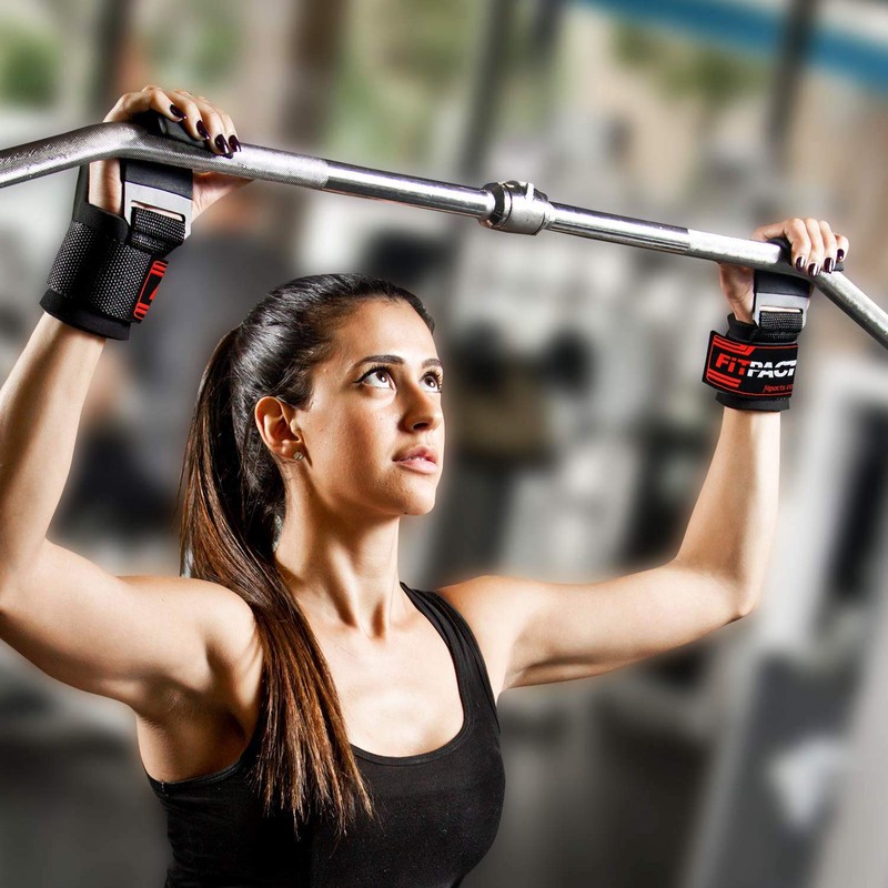 FITPACT Weight Lifting Hook Straps Wrist Support Training Gym Bodybuilding