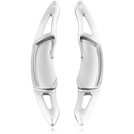 Mazda Exclusive Aluminum Alloy Paddle Shift Cover, 2-Piece Set, Compatible with Many Roadster ND Roadster RF, Demio Mazda3, Axela, Mazda6, Atenza, CX-3, CX-5, CX-8 (Silver)