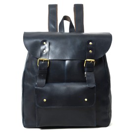 16 Inch Small Leather Backpack for Men | Full Grain Buffalo Leather Backpack Purse for Women Men | Vintage Travel Rucksack Casual Daypack | Blue Leather Backpack for Women