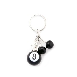 SORGERLY 8 Ball Black Cherry Keychain - Cute Star Charm Bag Purse Handbag Accessories - Y2K Aesthetic Key Chain for Women Men (black cherry)