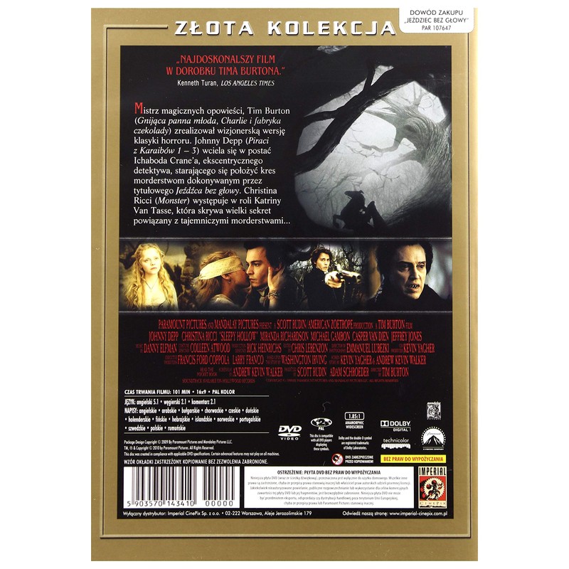 Sleepy Hollow [Region 2] (IMPORT) (Keine deutsche Version)