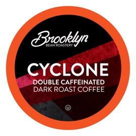 Brooklyn Beans High Caffeine, Cyclone Gourmet Coffee Pods, Compatible with 2.0 Keurig K Cup Brewers, 72 Count