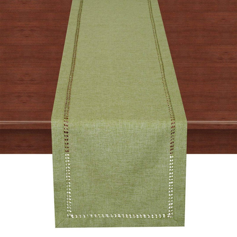 Grelucgo Small Handcrafted Solid Color Dining Table Runner, Dresser Scarf,