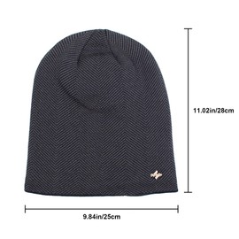 Ewaycom Winter Fleece Lined Beanie Hats for Men Women, Warm Knit Thickened Soft Skull Cap Unisex Slouchy Ski Caps