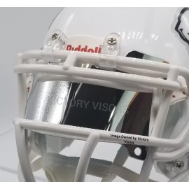 Victory Visors Silver Mini Football Helmet Visor. (*Flat Style*) COMBINED SHIPPING! - Silver