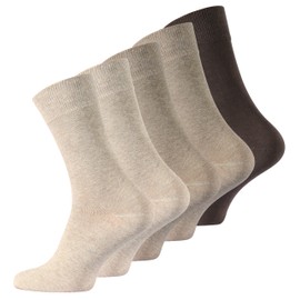 VCA 10 Pairs Men's Business Socks in Brown Tones with Vein Friendly Wide Waistband and Soft Lace Seam, brown tones, 43 - 46