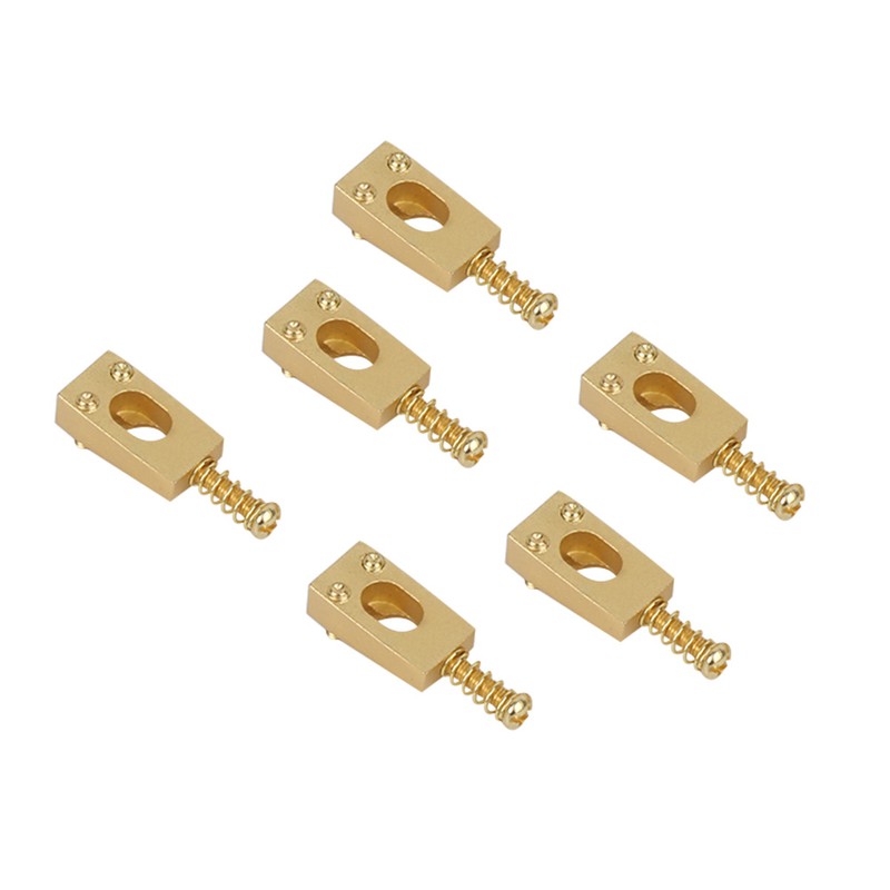 6Pcs Guitar Bridge Saddle Brass String Saddles Replacement Electric Guitar