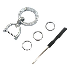 Crystal Bling Car Keychain for Women Men Glitter Rhinestone Car Key Chain Metal Key Ring Holder Accessories for Girl (Silver)