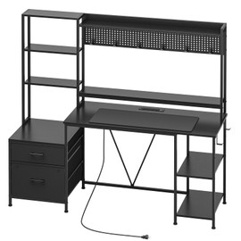 VIGKOOK Gaming Desk with Hutch