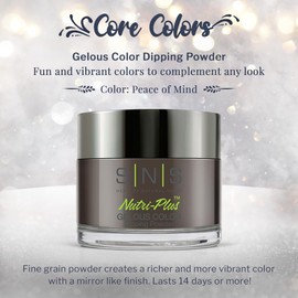 SNS Healthy Natural Nails SNS Nail Dip Powder, Gelous Color Dipping Powder - Peace of Mind (Brown) - Long-Lasting Dip Nail Color Lasts 14 Days - Low-Odor & No UV Lamp Required - 1.5oz