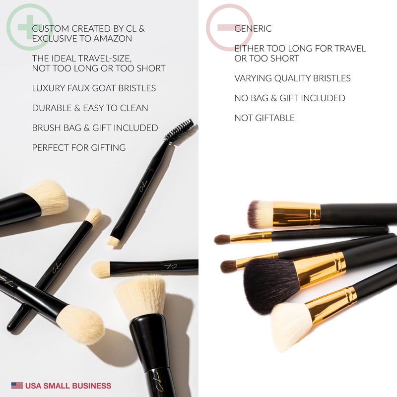 SO BLACK MIDI Travel Brush Set by Cosme Life Luxe