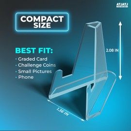 20 Pack Card Display Stand, Acrylic Easel Card Display, Sports Card Holder Stand, Graded Psa Card Display, Trading Baseball Card Stand, Card Holder Display, Tarot Coin Sports Card Stand (2.1Inch)