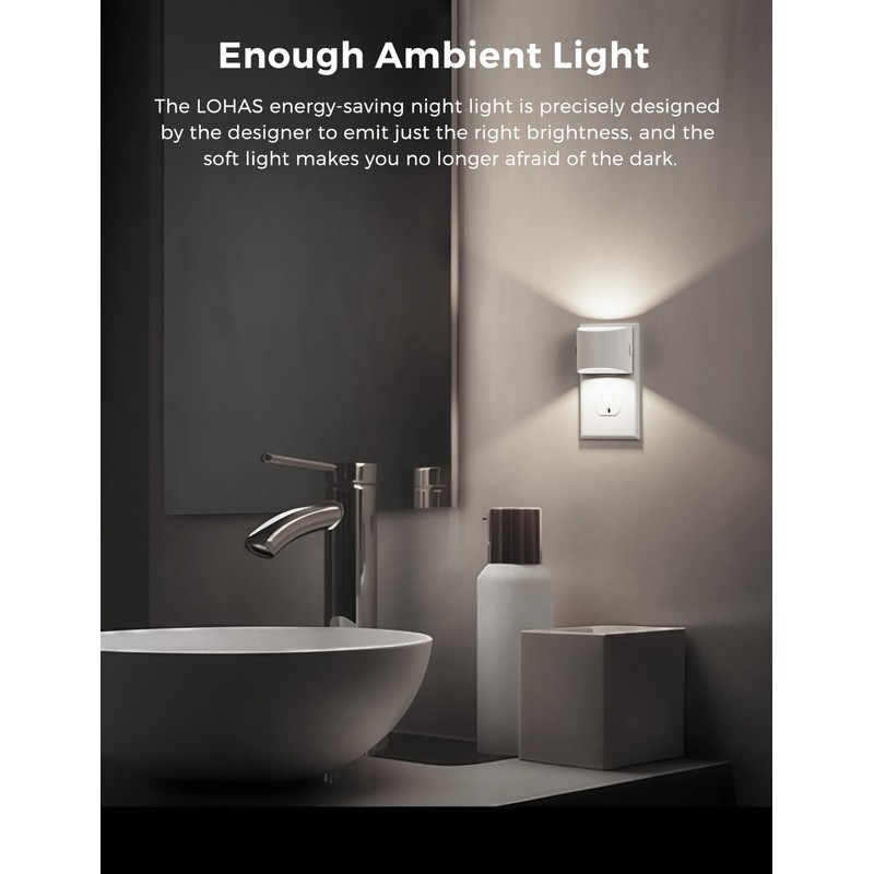 L LOHAS LED Night Lights Plug into Wall, Dimmable Night