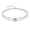 Palm Tree Anklet 925 Sterling Silver Crystal Anklet for Women