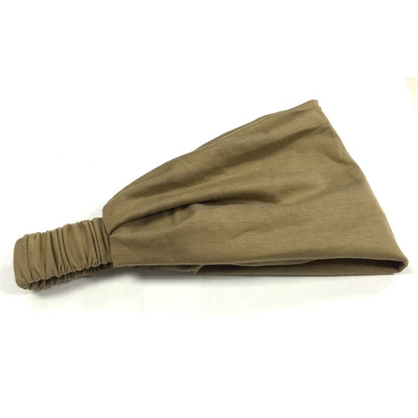 Bowbear Women Solid Wide Elastic headband, Tan