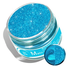 Matio Sky Blue Mica Powder for Epoxy Resin, 1.8oz/ 50g Pearlescent Effect Mica Powder Natural Color Pigment for Soap Making, Bath Bomb, Candle Dye, Resin Craft, Paint, Nails Art, Jewelry,Slime Pigment