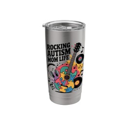 Rocking Autism Mom Life Autism Awareness Music Gift Stainless Steel Insulated Tumbler