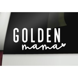 Golden Mama Decal Golden Retriver Mom Car Bumper Sticker Window Laptop Tumbler Decal | 7" x 3" Size | White | Made in USA | DECALBUNNY