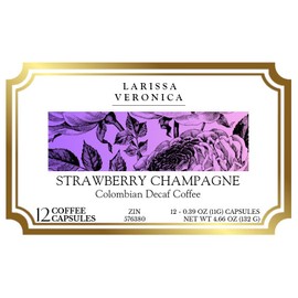 Strawberry Champagne Colombian Decaf Coffee (Single Serve K-Cup Pods) (Gourmet, Naturally Flavored, Whole Coffee Beans) (12 pods, ZIN: 576380) - 3 Pack