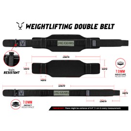 Jag Gears 2-in-1 Weight Lifting Belt for Men & Women - Adjustable 4" & 6" Width with Auto-Locking Buckle - Back Support Belt for Weightlifting, Powerlifting, Squats & Deadlifts (Black, L)