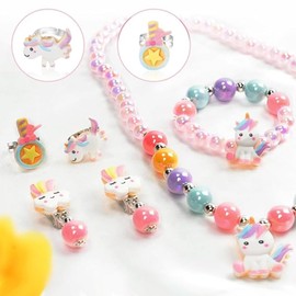 Kit de Joyas para Niñas, Pulseras Collares Bisutería,9 PCS Kit Artesanía Pulsera de Creación Regalos Manualidades, Regalo para Año Nuevo, Cumpleaños, Navidad (Estilo A)