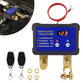 TIPHOPE 240A Remote Battery Disconnect Switch,12V Car Battery Kill Switch with LED Voltage Display,Prevent Battery Drain,Anti Theft Remote Battery Cut Off Shut Off Switch for Car RV Marine Boat