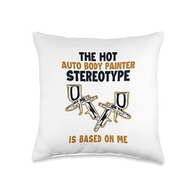 Service Car Spray Paint Kit Can Detailing Gifts Stereotype is Based On Me Vehicle Spray Car Painter Throw Pillow, 16x16, Multicolor
