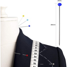 250Pcs Sewing Pins with Glass Heads, Head Pins, Straight Glass Ball Pins for Dressmaking, Decorating Crafts, 38mm Multicolor, Sewing, Stainless Steel Pins Dressmakers,Pins,Pins and Pincushions