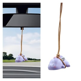 Swinging Dinosaur Car Hanging Ornament for Rearview Mirror - Cute Dinosaur Pendant Car Rear View Mirror Charm - Auto Interior Decoration Accessories for Women Men (Purple Dinosaur)