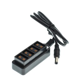 DRRI 2.5mm DC to 4 Port Female Splitter Hub Power Cable for Camcorder Camera