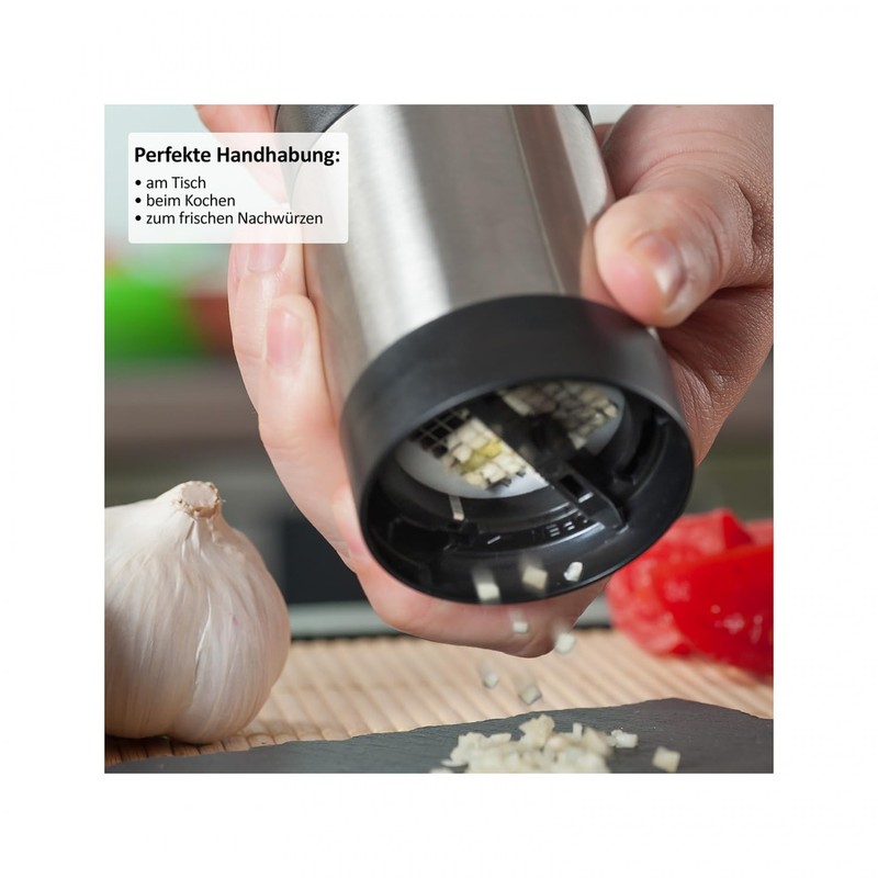 Genius Knoblauchschneider G7 ES, Edelstahl, Silber, 27 x 18 x