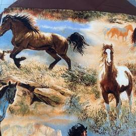 Reversible Bowl Cozy - Bowl: Horse print with brown on other side