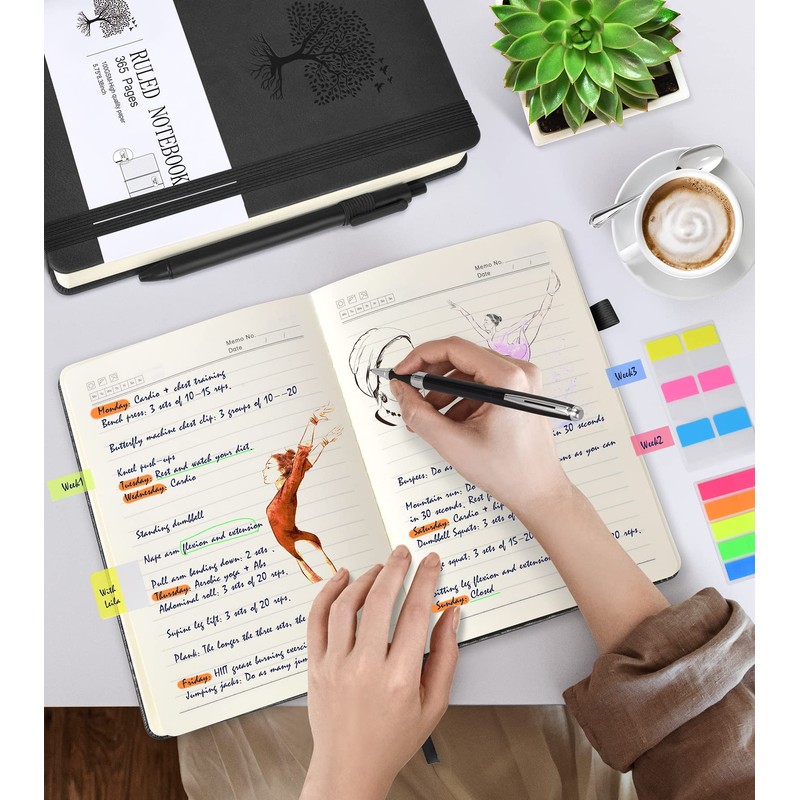 Lined Journal Notebook -365 Pages A5 Thick Journals for Writing