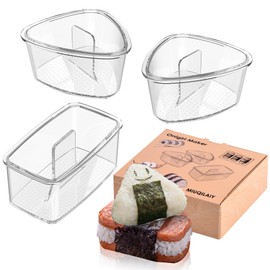 3PCS Clear Onigiri Rice Ball Mold Maker Kit, Musubi Press, Triangle Sushi Press for Kid Lunch Bento, Non-stick, BPA-Free