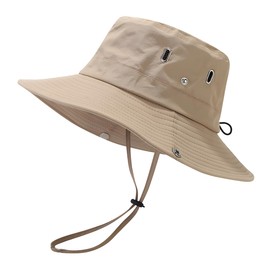 SHSHbuy Outdoor Sun Hat Wide Brim Men UV Protection Wide Brim Sun Protection Hiking Hat Foldable Boonie Hat Garden Hat Bush Hat Fishing Hat Fishing Hat 55-60cm, beige