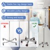 Ozzptuu Medical IV Pole with Wheels - Stainless Steel Adjustable