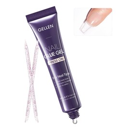 Gellen Semi Solid Nail Glue for Press ons, UV Nail Glue Gel for Nail Tips Acrylic Nails and Press on Nails, Nail Bond Gel X Nail Glue for French Tips Press on Nails, U V Cured Nail Gel Glue Nails