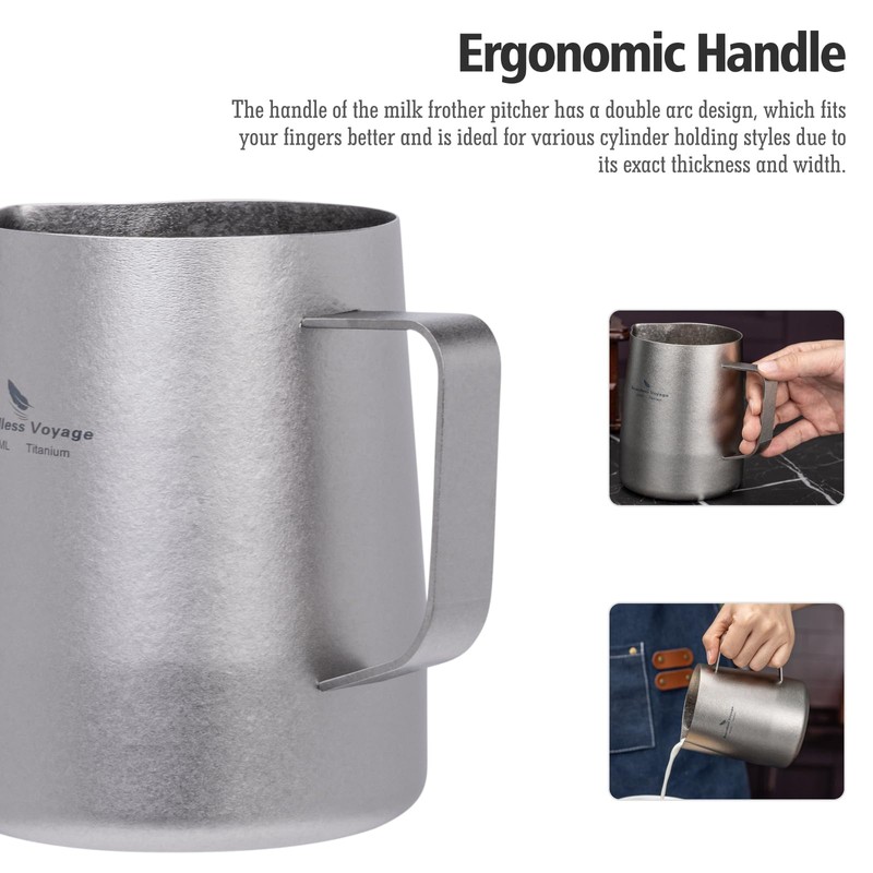 Boundless Voyage Titanium Espresso Steaming Pitcher Titanium Milk Frother Cup