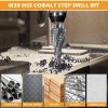Aleric M35 Step Drill Bit Set, 3pcs 1/8"-7/8" Four Spiral