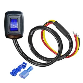 Gebildet Gebildet Paste Type Switch Push Button LED Switch with Terminal, DC12V/10A, 24V/5A DIY ON/Off Rocker Switch for Car Boat Marine Truck RV(Blue LED)