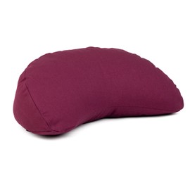Bodhi Meditation Cushion Mini Crescent Moon Yogi Moon Eco 100% Organic Cotton Cover Yoga Cushion Crescent Shaped with Buckwheat Filling Crescent Moon Cushion for Yoga & Meditation Aubergine