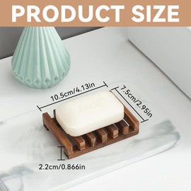 SANTUO 2Pcs Bamboo Soap Dish Hawaii Style Soap Dishes for Bathroom Handmade Wooden Soap Dish for Kitchen Shower Bathroom