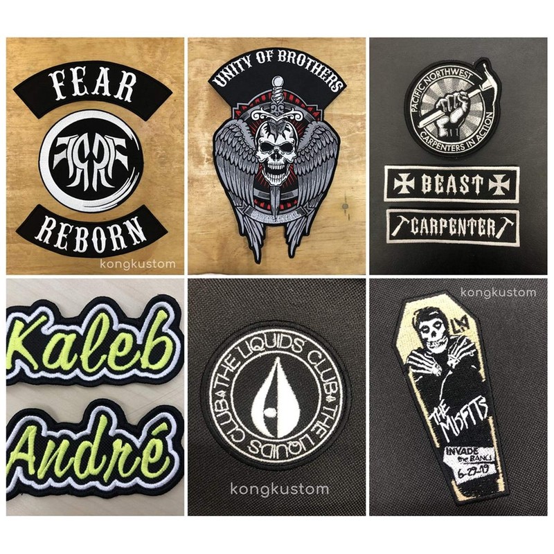 Custom Embroidered Vertical Patch - Name Tag Biker MC Sew